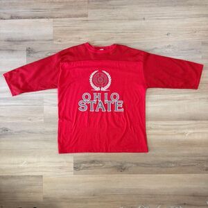 Vintage 80s Ohio State University Red Single Stitch Artex Tag Sz XL Collegecore